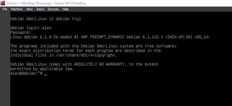 Boot the system -- Logged In